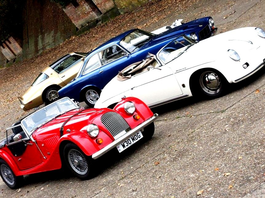 Gordon Keeble, Pontiac Trans-Am, Porsche 356 and Morgan +4